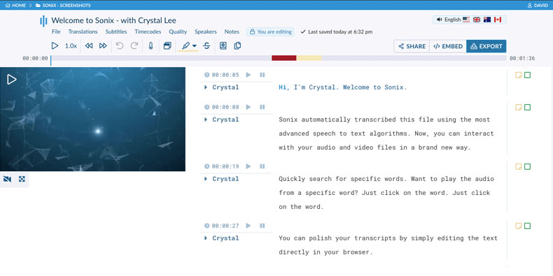 Sonix – Structured Transcription with Collaboration