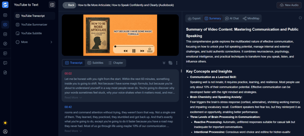 Audio Converter AI — The 2-in-1 Summarize YouTube Video and Audio Conversion Tool