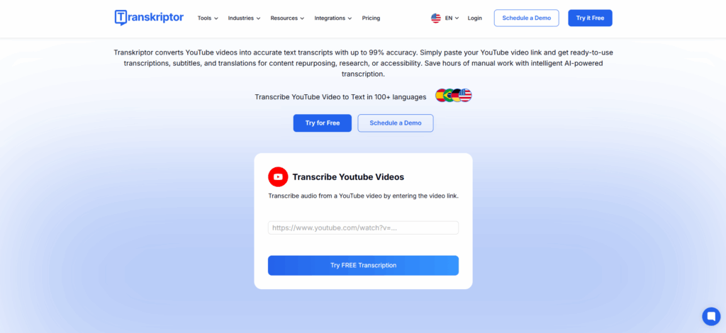Transkriptor: Best for Research and Reference Material