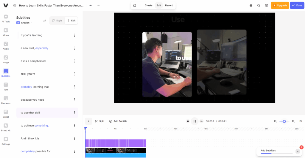 VEED: Best for Subtitle Editing Inside a Broader Video Workflow
