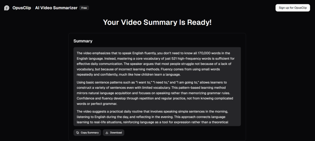 OpusClip — The Most Customizable Summarize YouTube Video with AI Platform